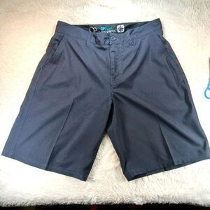 OP Oplex 4 Way Stretch Trouser Shorts Mens 32 Men's Gray Flat Front.............